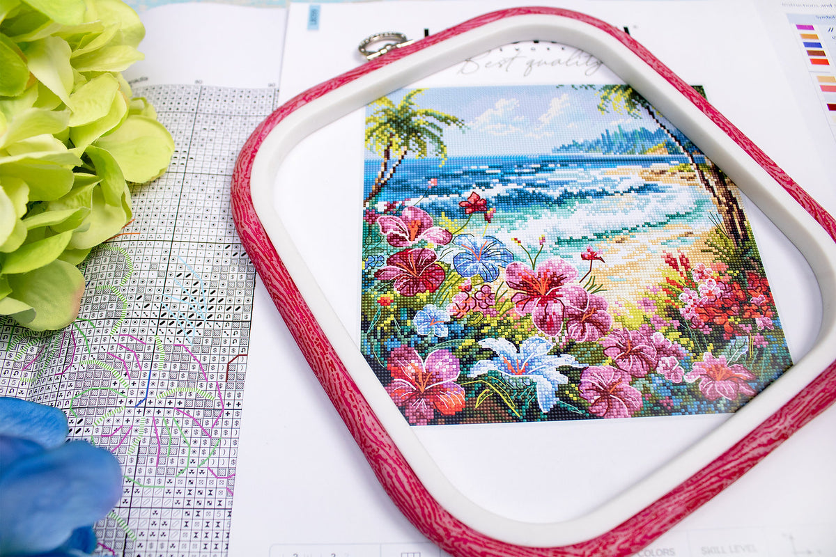 Letistitch L8099 "Paradise" Cross Stitch Kit – Landscape 21x21 cm