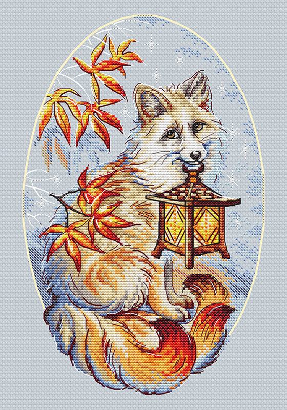 Kit de punto de cruz Kitsune de Letistitch, 5x23 cm