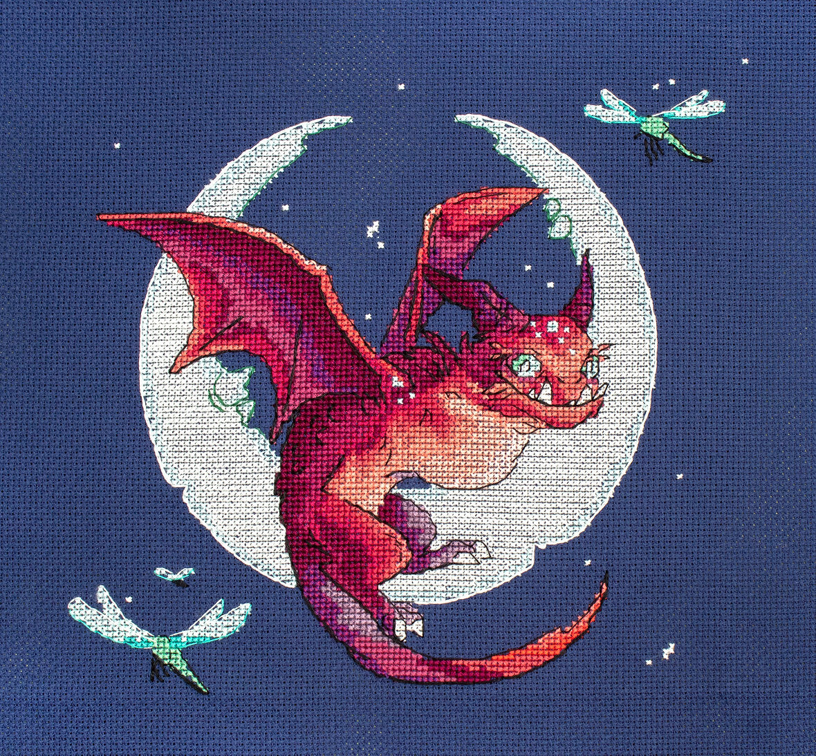 Kit de punto de cruz Dragón de Letistitch, 20x19 cm