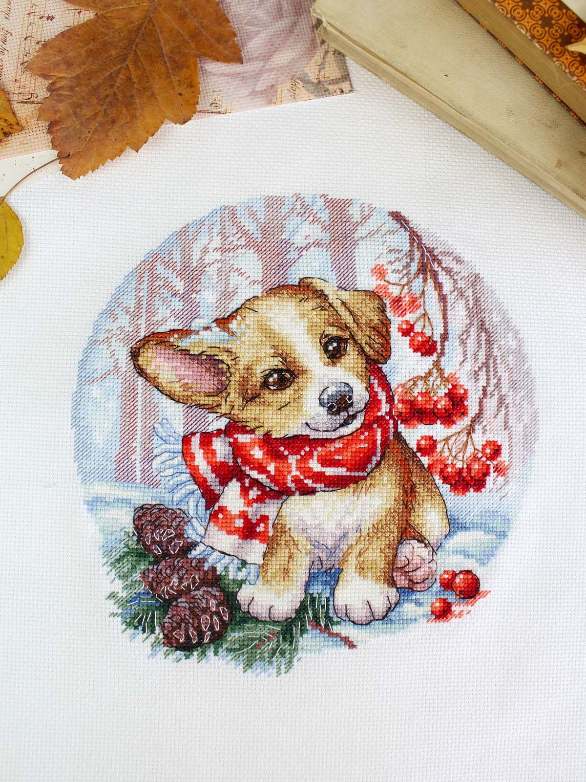 Vista adicional de Kit de punto de cruz MP Studia SNV-886 – A Walk in the Forest 19x18 cm