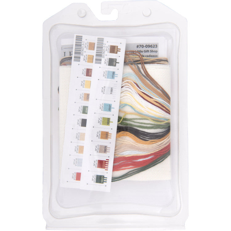 Kit de point de croix compté doré Petite : La petite boutique de cadeaux (D70-09623)