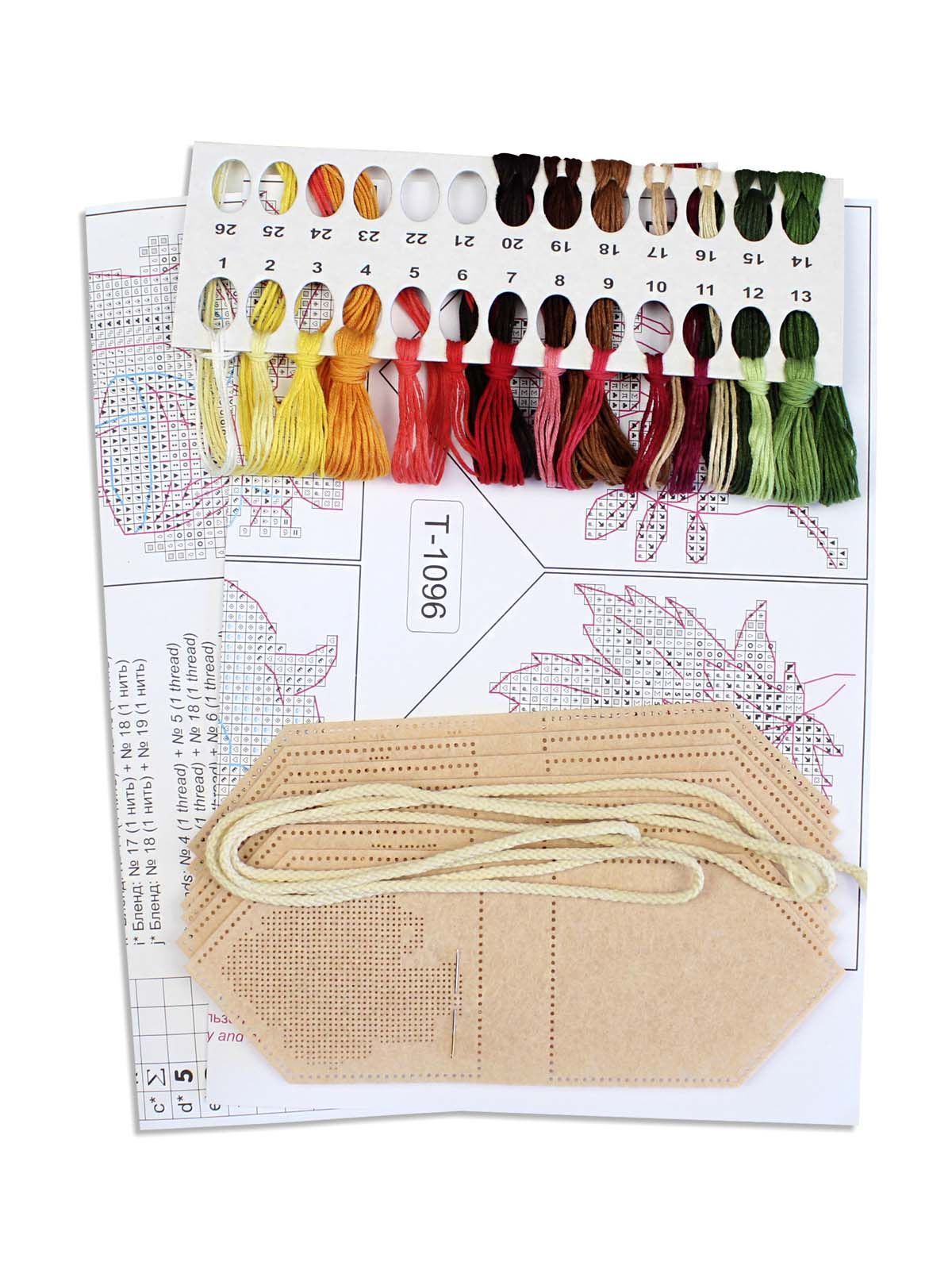Vista adicional de Kit de punto de cruz MP Studia ST-1096 – Guirnalda otoñal beige (7 banderines) 10x7 cm