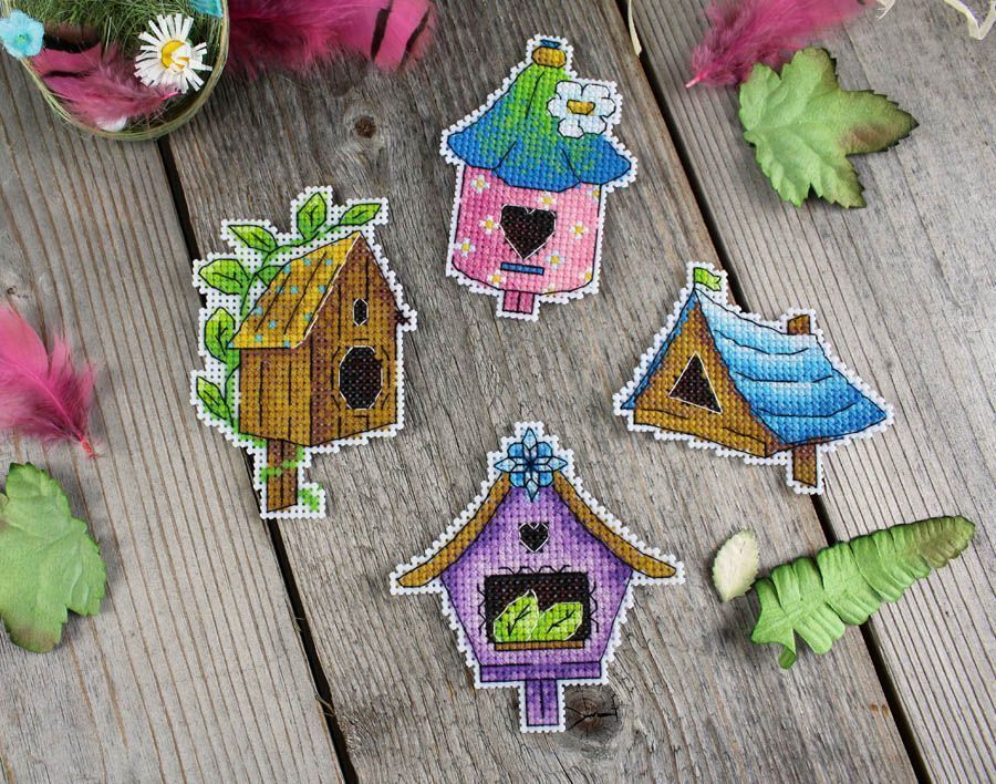 Cross Stitch Kit "Bird Houses. Magnets" SR-922 by MP Studia