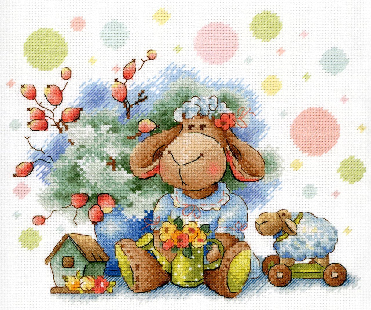 Cross Stitch Kit "Curly Sheep" SNV-835 MP Studia