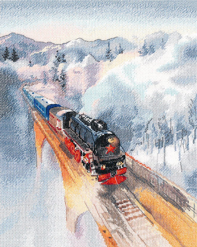 Vista adicional de Kit de punto de cruz Oven S1692 – Retro Train 22x30 cm