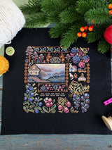 Kit de punto de cruz MP Studia SNV-1036 Sampler Dawn in the Village – Amanecer en el Pueblo 19x19 cm