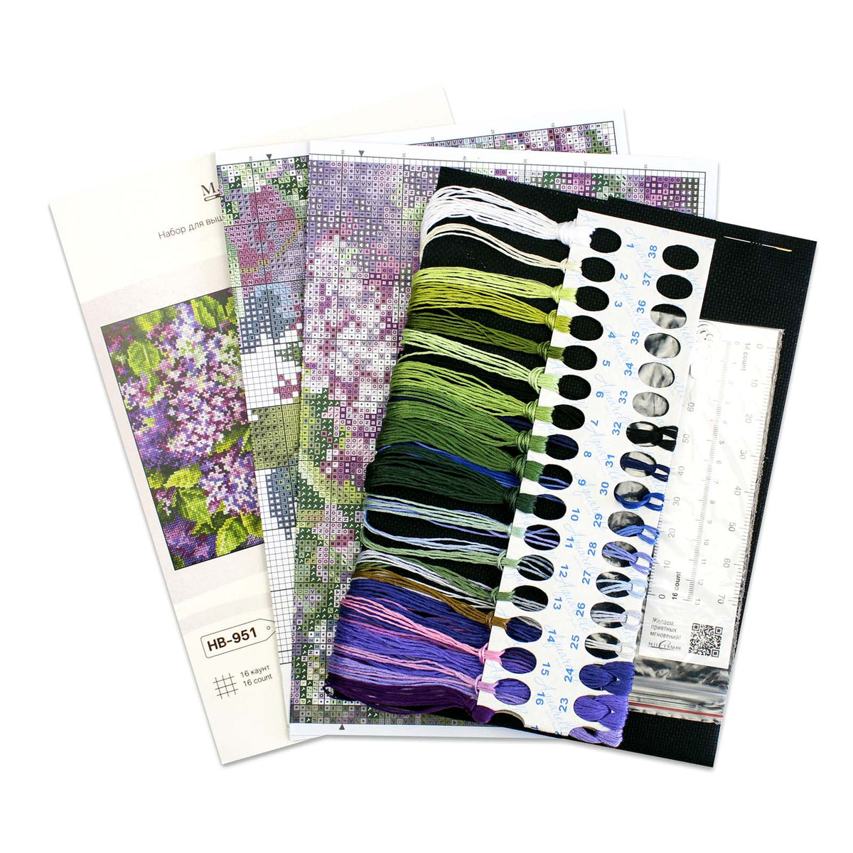 Vista adicional de Kit de punto de cruz MP Studia SNV-951 – Fragrant Lilac 18x27 cm