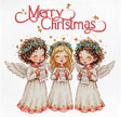 Kit de punto de cruz Luca-S Angelic Song Merry Christmas con tres angelitos cantores