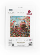 Packaging del kit de punto de cruz Luca-S GOLD Bicycle with Roses BU5061