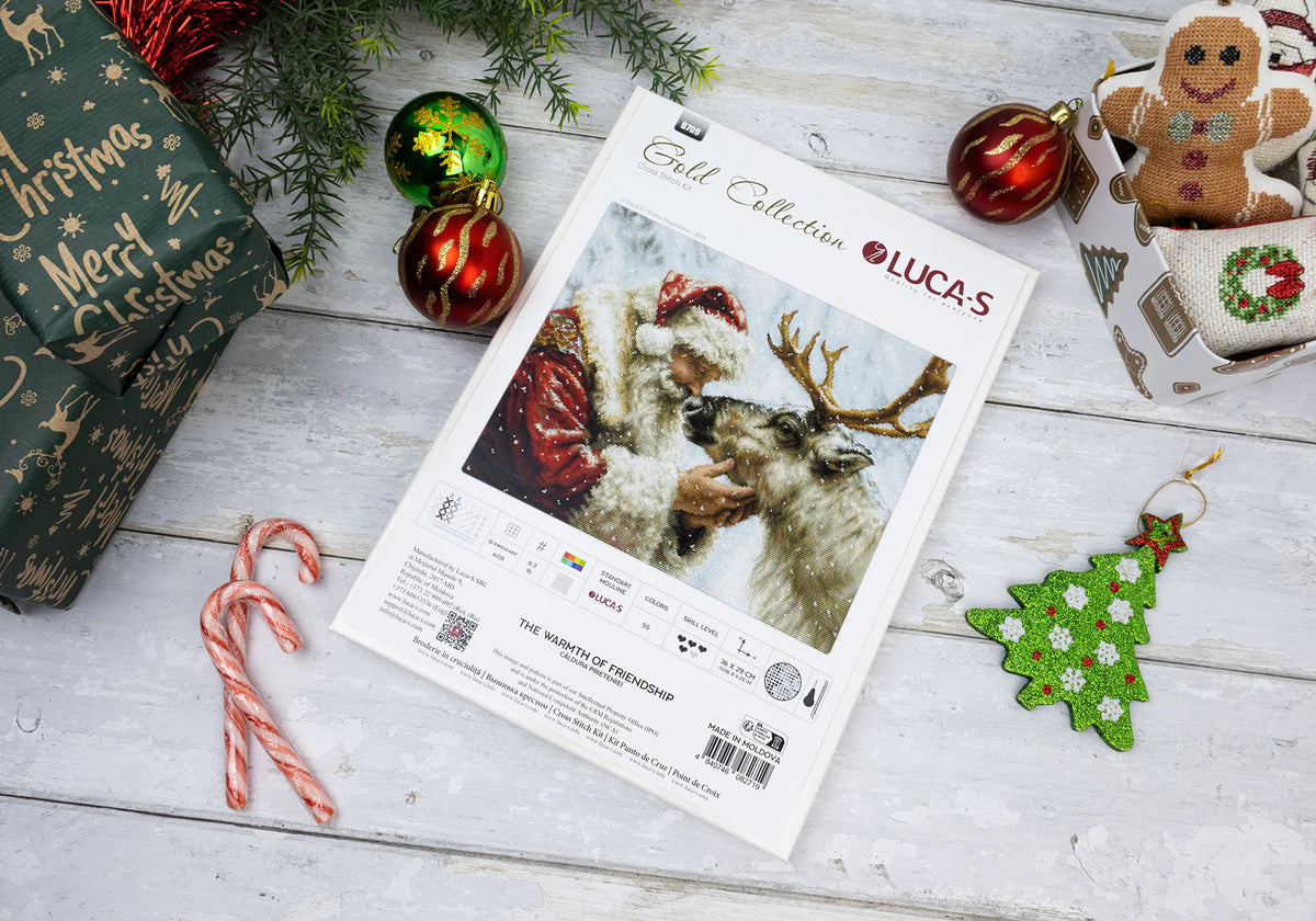 Packaging del kit de punto de cruz Luca-S The Warmth of Friendship B709