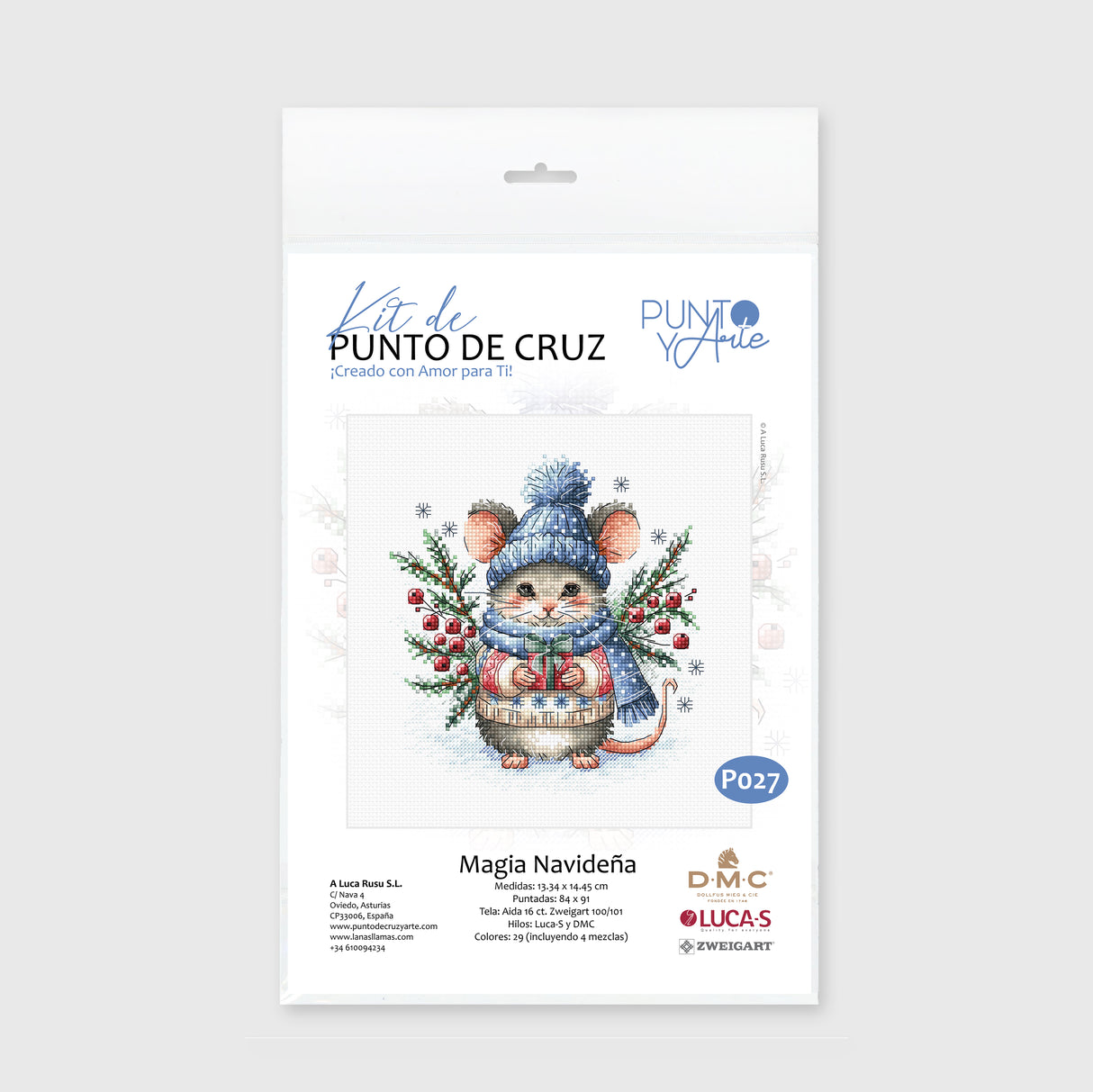 Kit de Punto de Cruz - P027 Punto y Arte - Magia Navideña