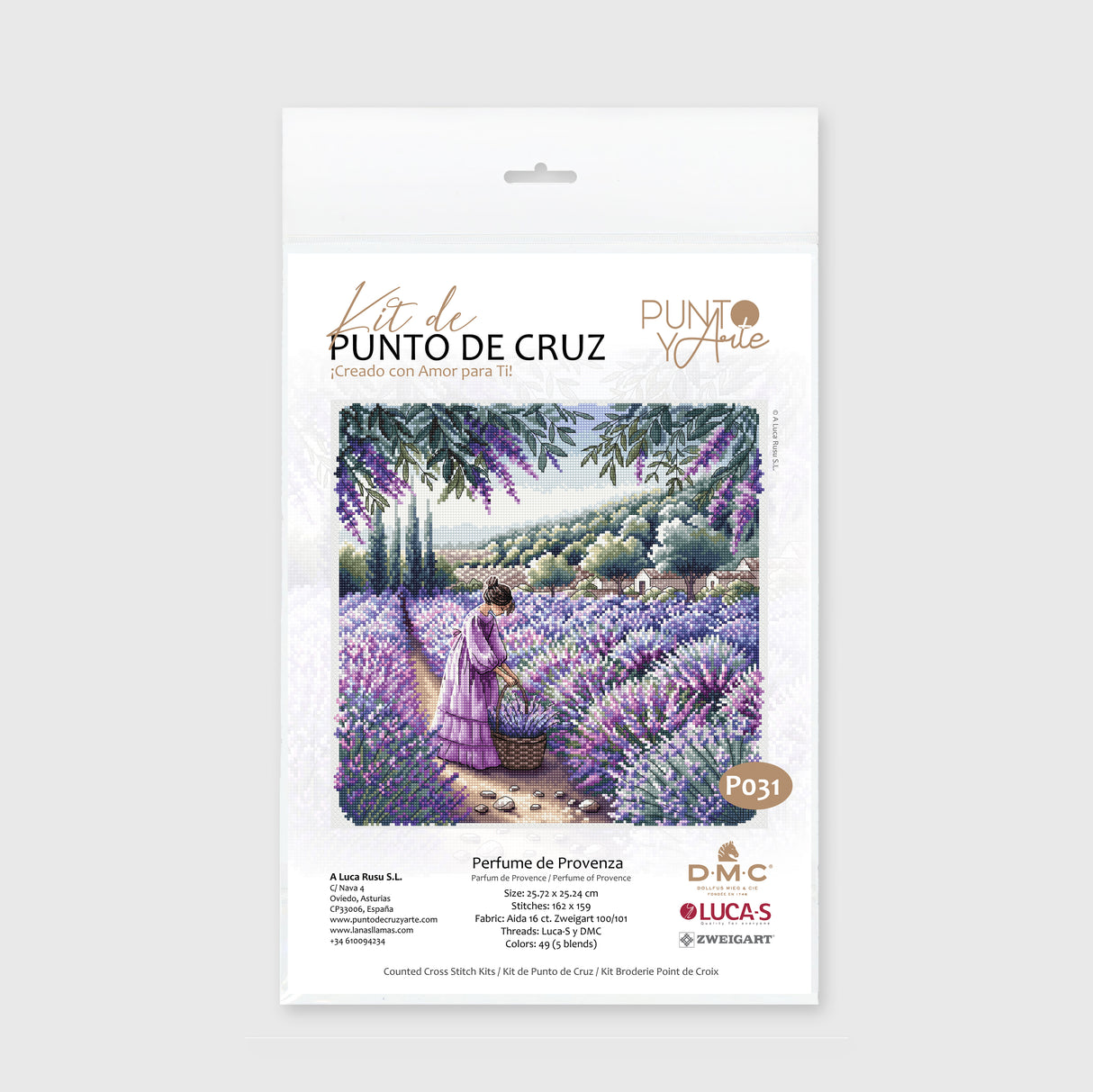 Kit de Punto de Cruz "Perfume de Provenza" - P031 Punto y Arte