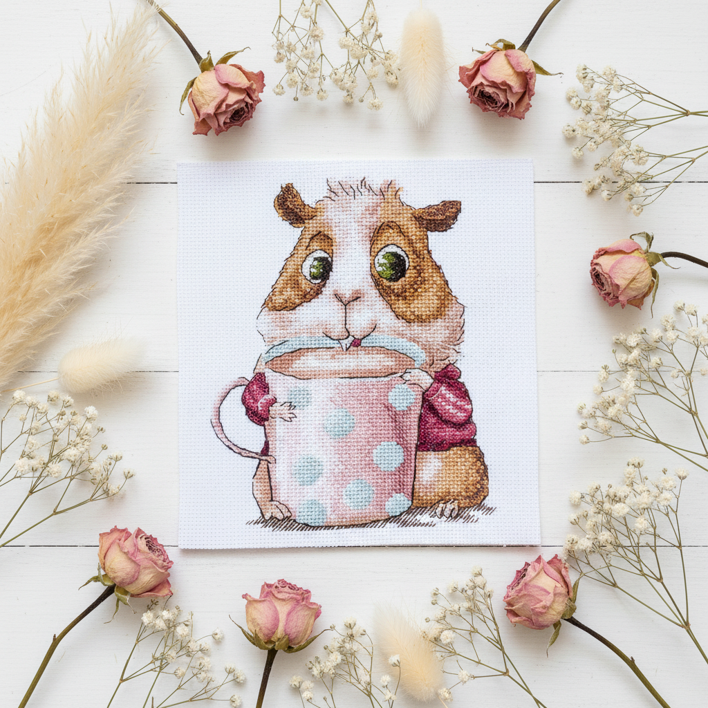 Cross stitch kit "Coffee Lovers. Guinea Pig" SANK-66 Andriana