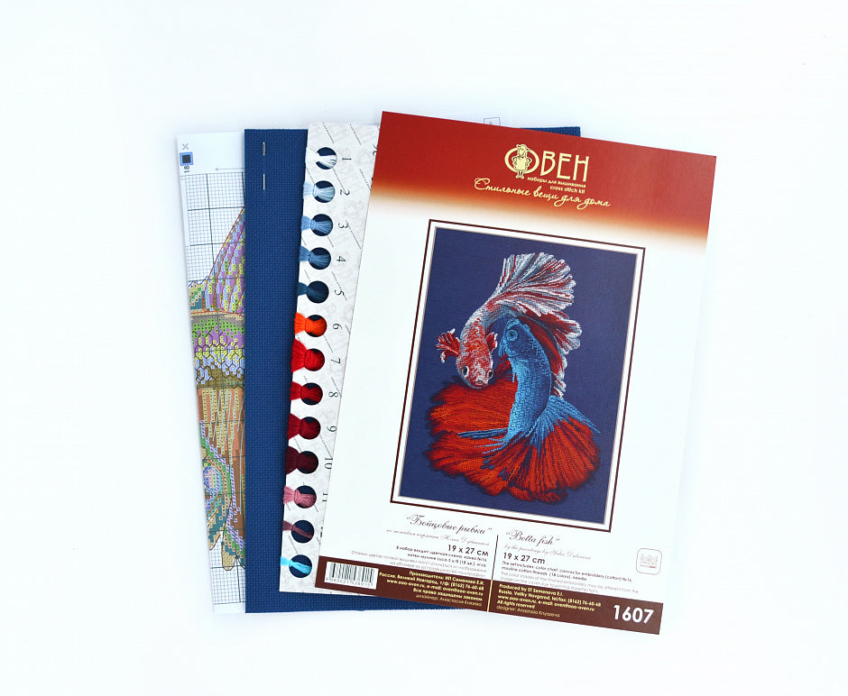 Vista adicional de Kit de punto de cruz Oven S1607 – Betta Fish 19x27 cm