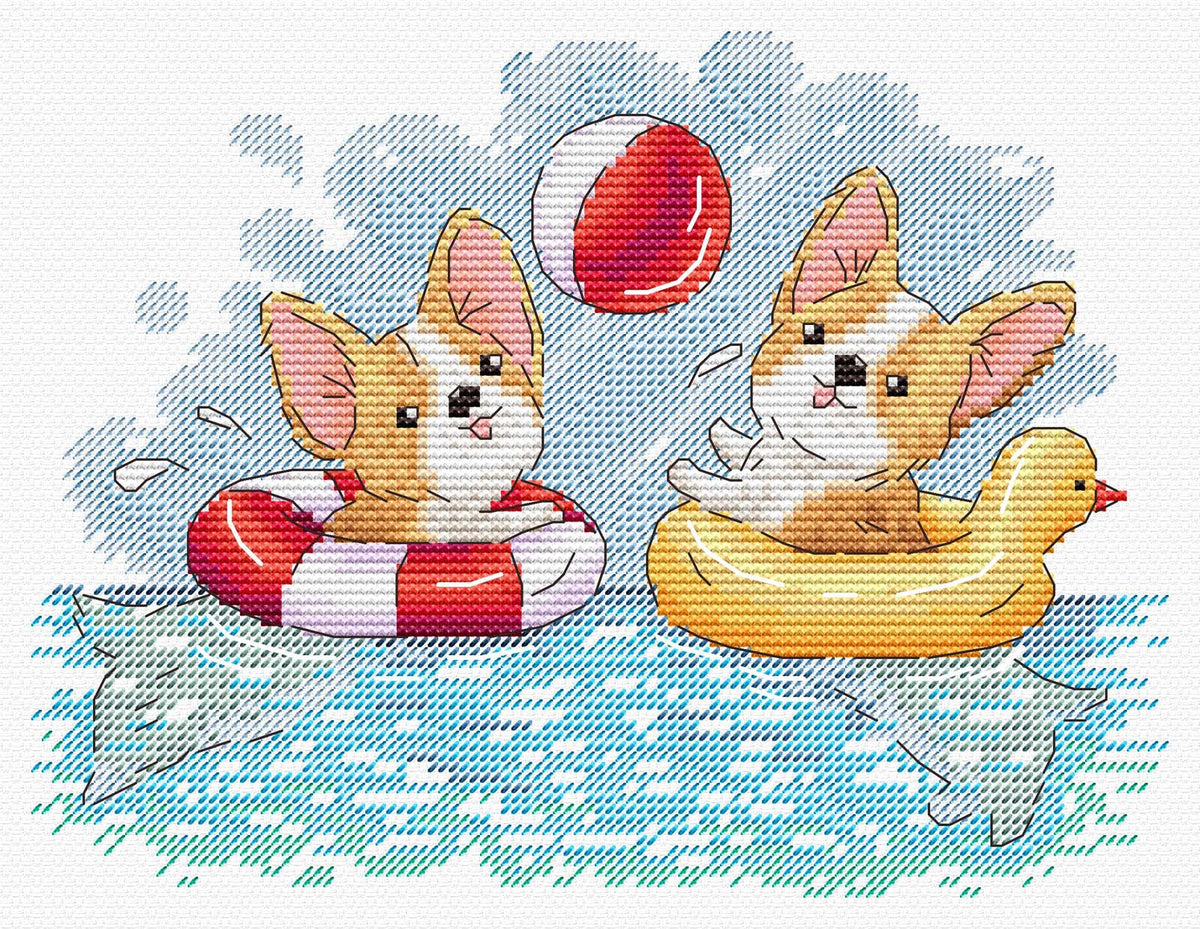 Kit de punto de cruz MP Studia SM-776 – Fun Bathing 15x20 cm