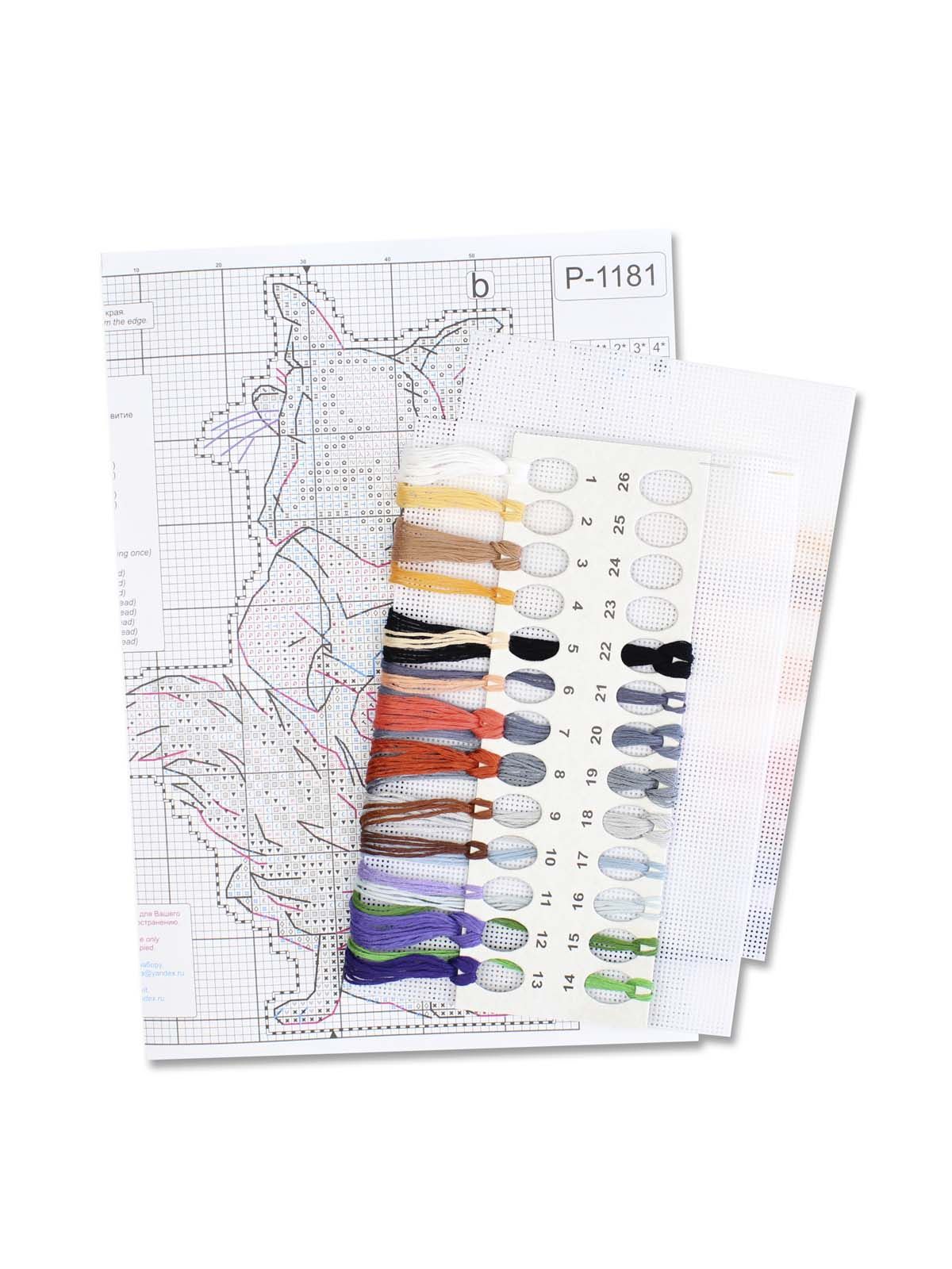 Vista adicional de Kit de punto de cruz en lienzo plástico MP Studia SR-1181 – Fox Alice | Canvas plástico 14 ct 17x10 cm