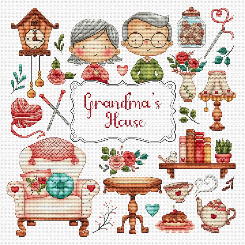 La maison de mes grand parents - Cross Stitch Chart - Les Petites Croix de Lucie
