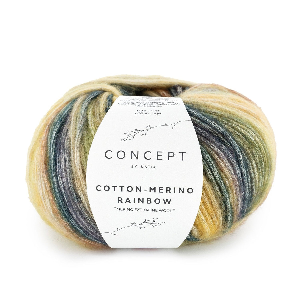 Wollknäuel Cotton-Merino Rainbow – 70% Baumwolle 30% Extrafine Merino – 50g