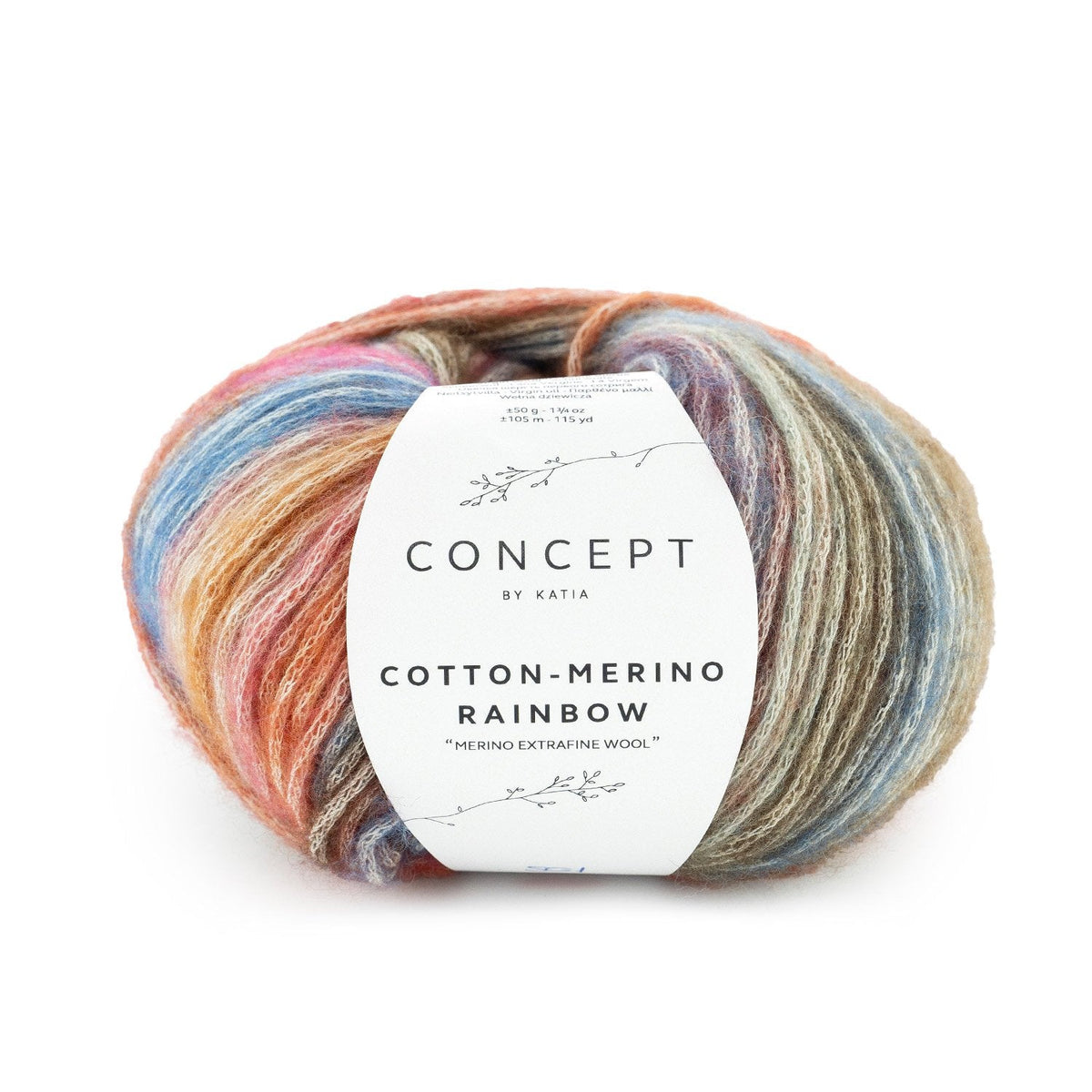 Wollknäuel Cotton-Merino Rainbow – 70% Baumwolle 30% Extrafine Merino – 50g