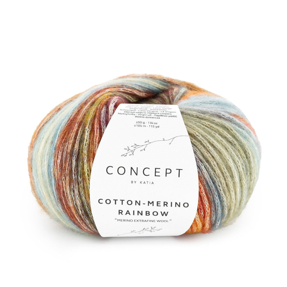 Wollknäuel Cotton-Merino Rainbow – 70% Baumwolle 30% Extrafine Merino – 50g