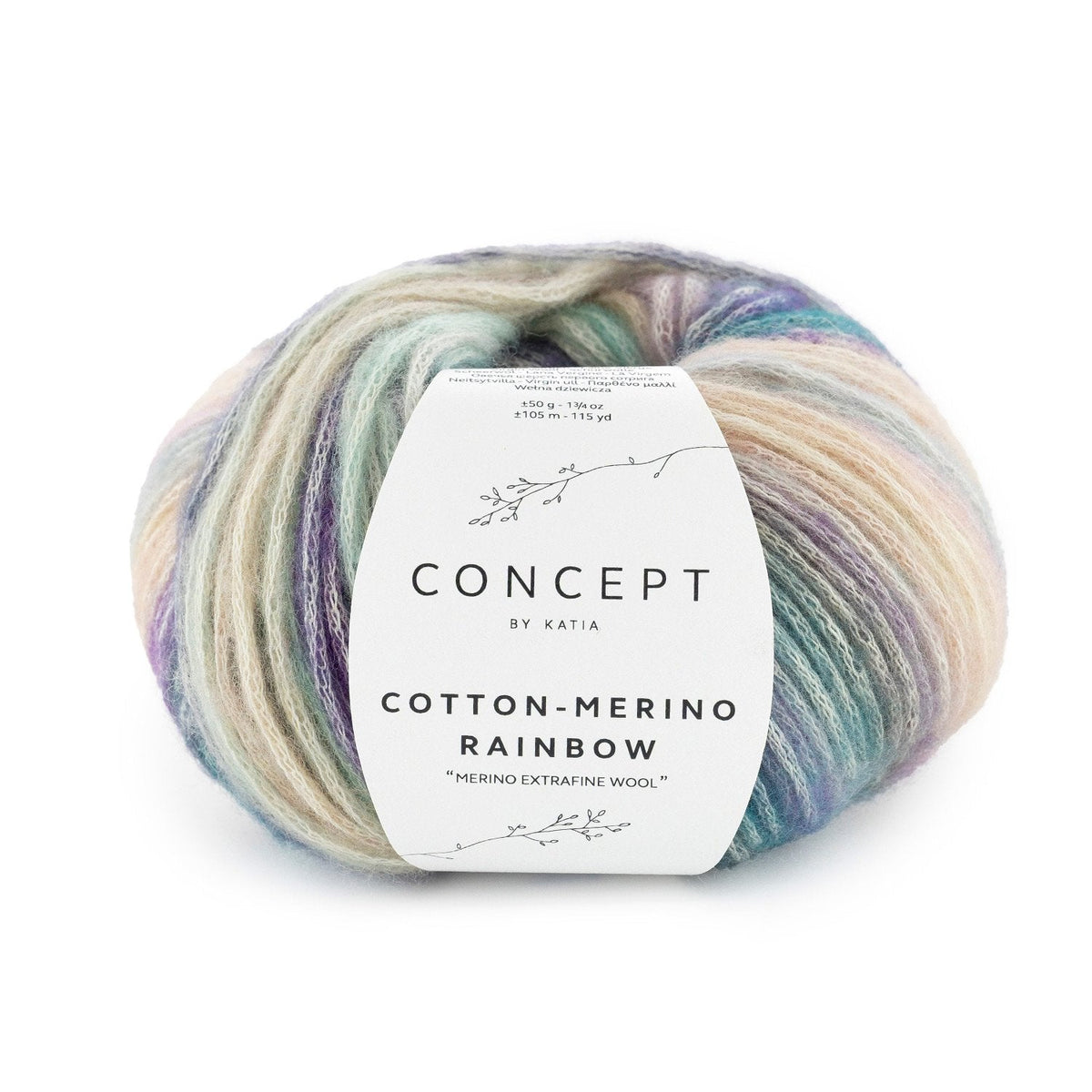 Wollknäuel Cotton-Merino Rainbow – 70% Baumwolle 30% Extrafine Merino – 50g