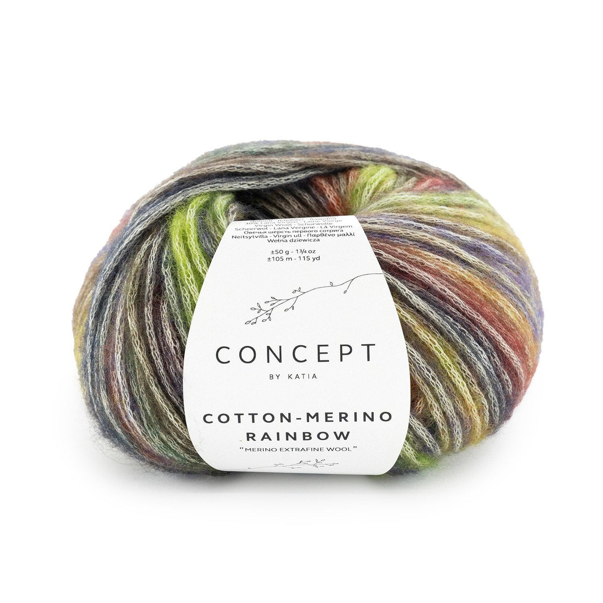 Wollknäuel Cotton-Merino Rainbow – 70% Baumwolle 30% Extrafine Merino – 50g