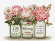 Kit de punto de cruz Luca-S B7065 Little by Little Blooming con flores en tarros de cristal y mariposas