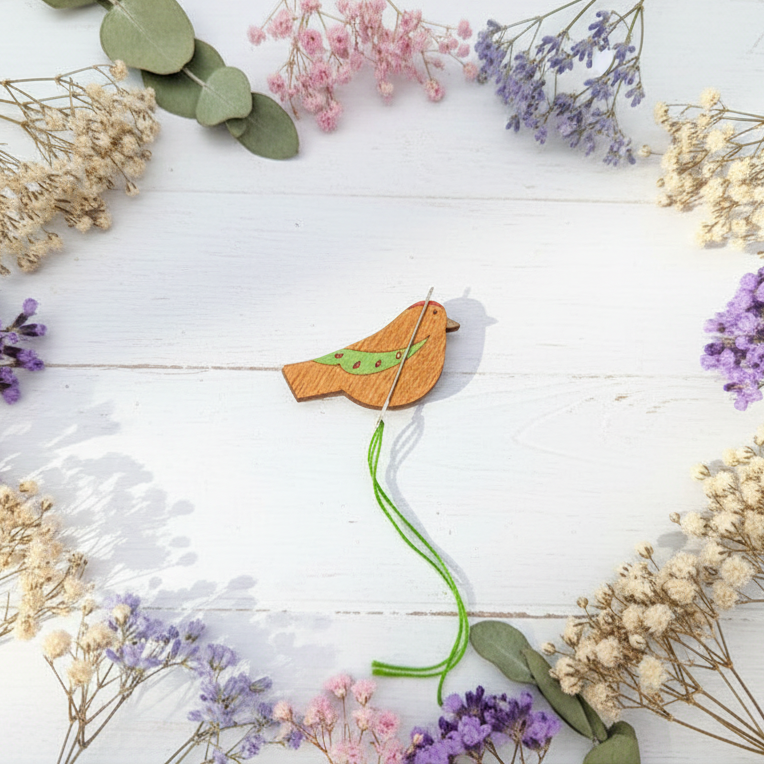 Aimant à aiguilles Wizardi Needleminder « OISEAU VERT » KF059/200-2