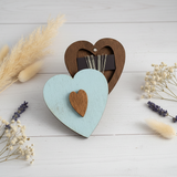 Étui à aiguilles coeur bleu - Wizardi Wood Crafts KF056/100B