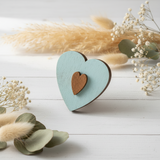 Étui à aiguilles coeur bleu - Wizardi Wood Crafts KF056/100B