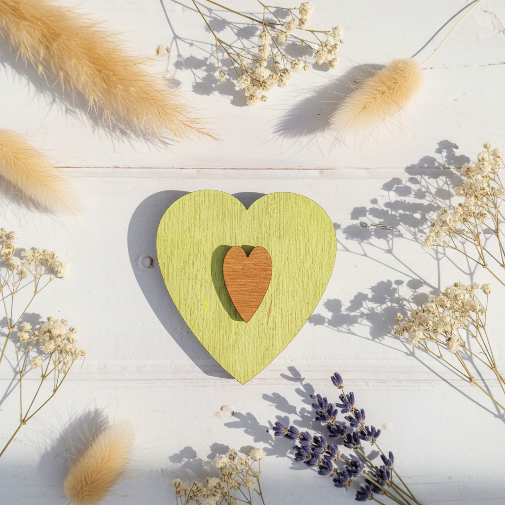 Étui à aiguilles avec coeur vert - Élégance et organisation par Wizardi KF056/100G