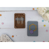 Wooden Needle Case with Purple Hexagon KF056/105