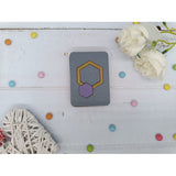 Wooden Needle Case with Purple Hexagon KF056/105