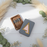 Wooden Needle Case with Pink Triangle KF056/106