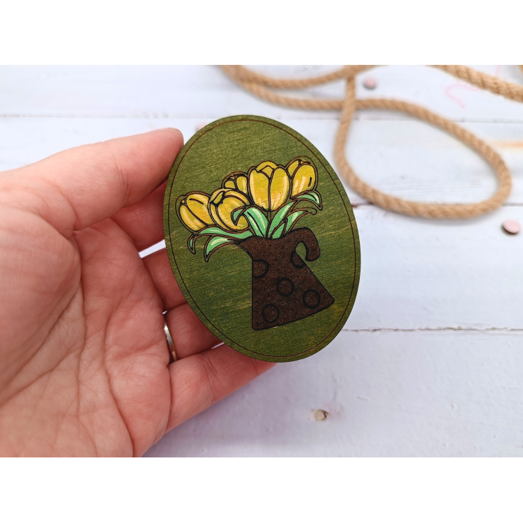 Estuche de agujas de madera KF056/120G “Tulipanes” – Kind Fox by Wizardi