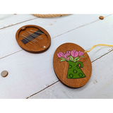 Estuche de agujas de madera KF056/120P “Tulipanes Rosa” – Kind Fox by Wizardi
