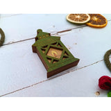 Étui à aiguilles en bois Wizardi KF056/126 – Lanterne décorative