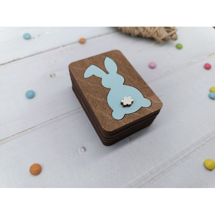 Boîte en bois avec motif lapin KF057/31