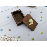 Boîte en bois avec motif petit oiseau KF057/33