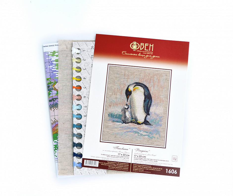 Vista adicional de Kit de punto de cruz Oven S1606 – Penguins 17x23 cm
