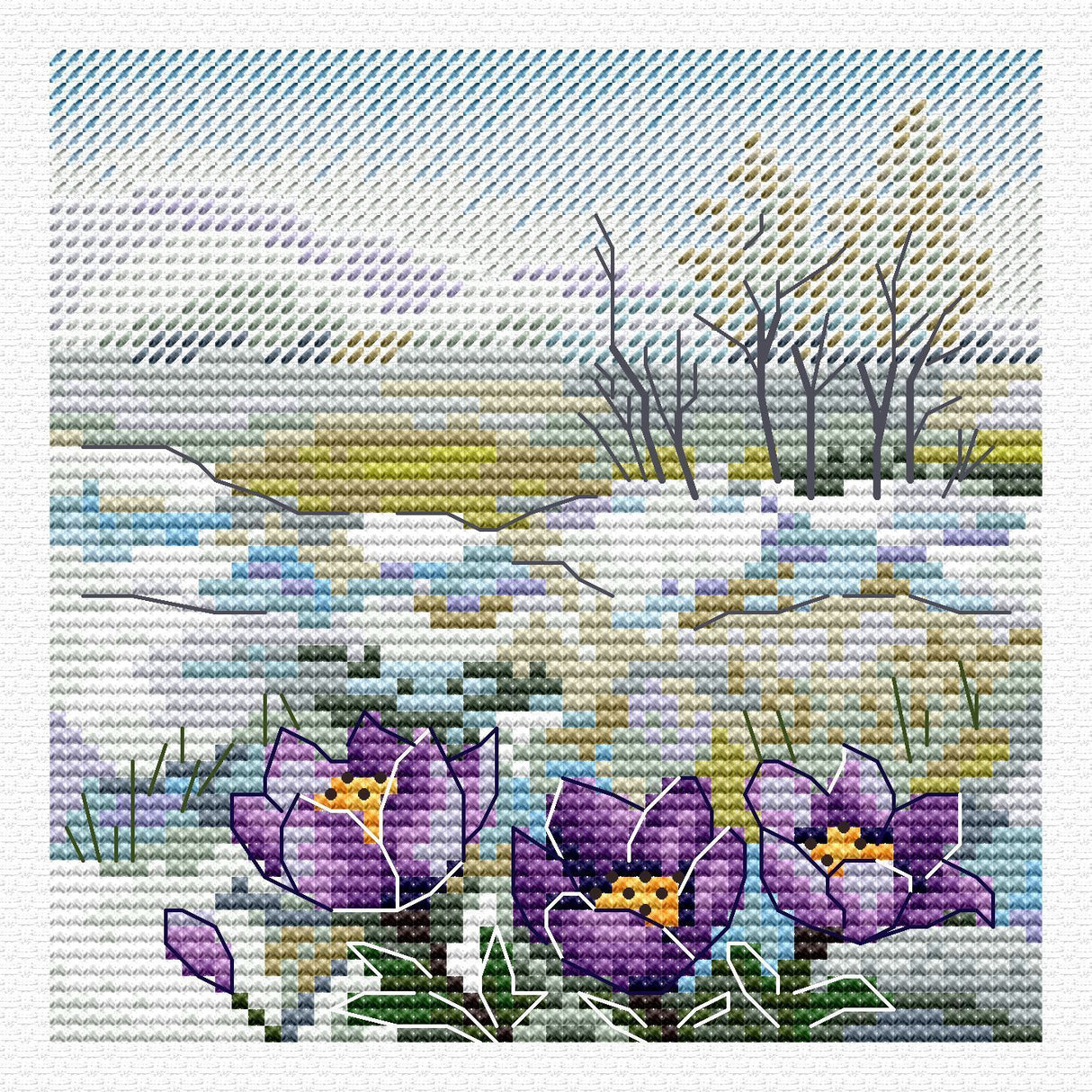 Cross Stitch Kit "The First Flowers" SM-999