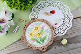 Cross Stitch Embroidery on Wooden Base "Miniature. Spring Flowers" SO-093 by MP Studia