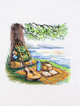 Kit de punto de cruz MP Studia SNV-957 Tourist Stop – Parada del Turista 16x16 cm