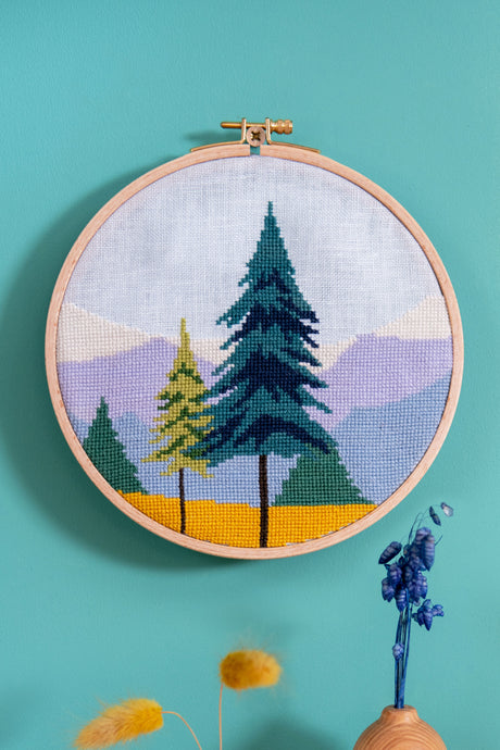 A Walk in the Forest" - Eco Vita Organic Wool Thread with Natural Dyes - Cross Stitch and Punch Needle Embroidery Book