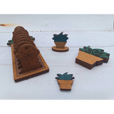 Organizer with 10 spools Succulent KF016/3 | Set of spools and thread holder