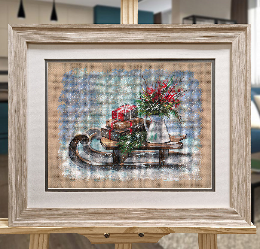 Vista adicional de Kit de punto de cruz Oven S1603 – Christmas Sleigh 25x20 cm