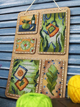 Cross Stitch Kit on Wooden Base "Summer Collage" MP Studia SO-125 – Summer Decoration 26×17 cm