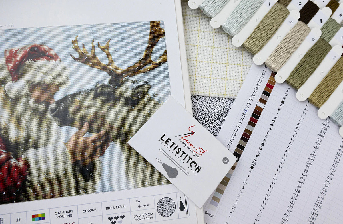 Patrón y carta de colores del kit de punto de cruz Luca-S The Warmth of Friendship B709