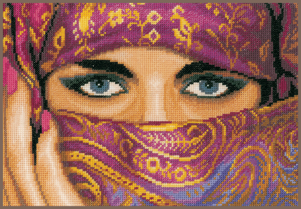 Woman with veil - Lanarte - Cross stitch kit PN-0021203