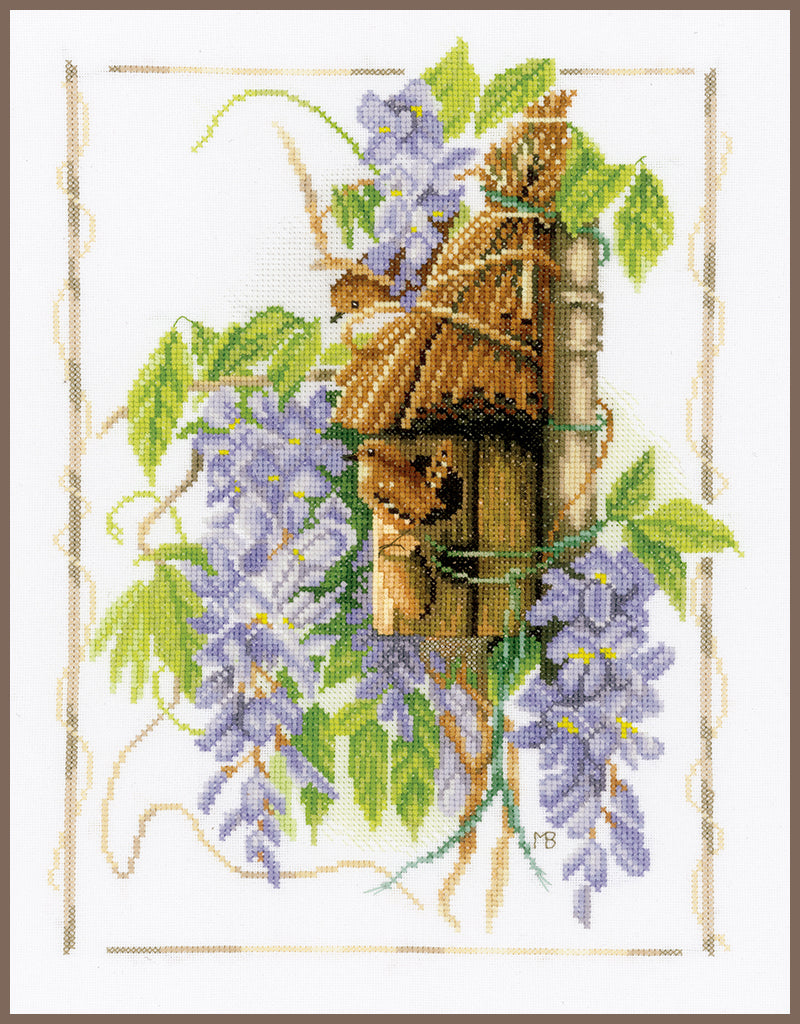 Wren among wisteria - Lanarte - Cross stitch kit